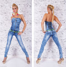 Zeige Bild G-SMACK Stretch- Jeansoverall + Gürtel + Träger Gr.32-40 4