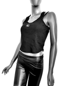Zeige Bild Calvin Klein Badge Rib double Layer Top crop black Gr.L 38-40 2