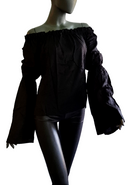 Zeige Bild Mittelalter Gothic Pirat Larp Carmen-Bluse schwarz Gr.36-42 3