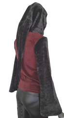 Zeige Bild Gugel Nickisweater Vintage Gothic Pixie Larp grau violett-bordeaux Gr.34/36 4