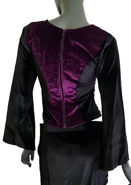 Bäres Samtshirt langarm Corsagenlook Raffung Gothic Viktorian  Gr.38-40