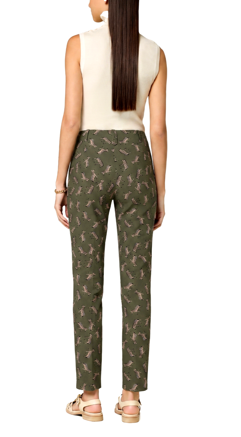 Marc Cain Hose Wild Life Sidney Zebra oliv-grün Gr.N2/36-38
