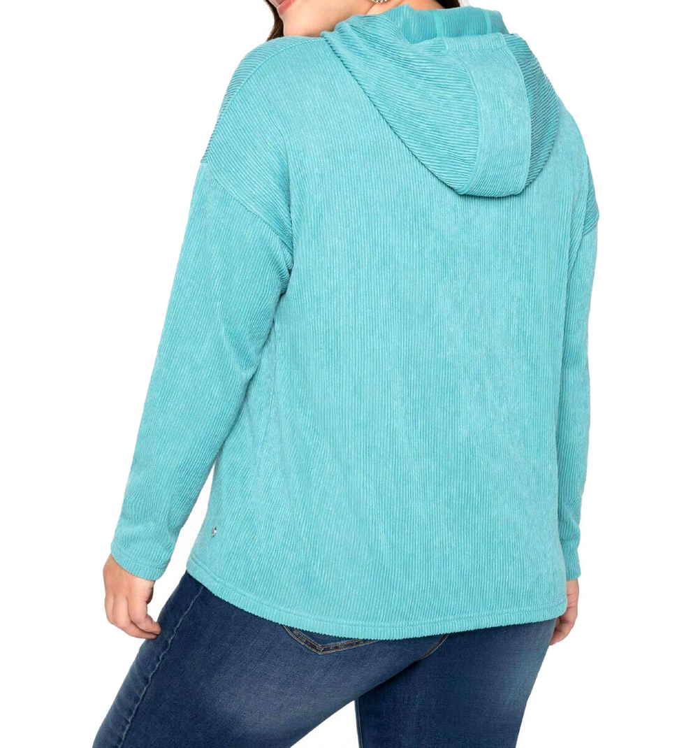 Sheego Longsleeve Struktur Kapuzenshirt Hoodie Gr. 44/46