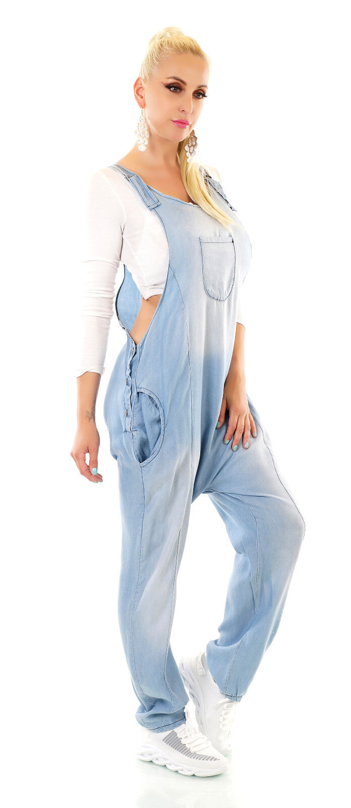 NEW COLLECTION ITALY Sommeroverall JUMPSUIT  JEANSLOOK Strandoverall Gr.34-38