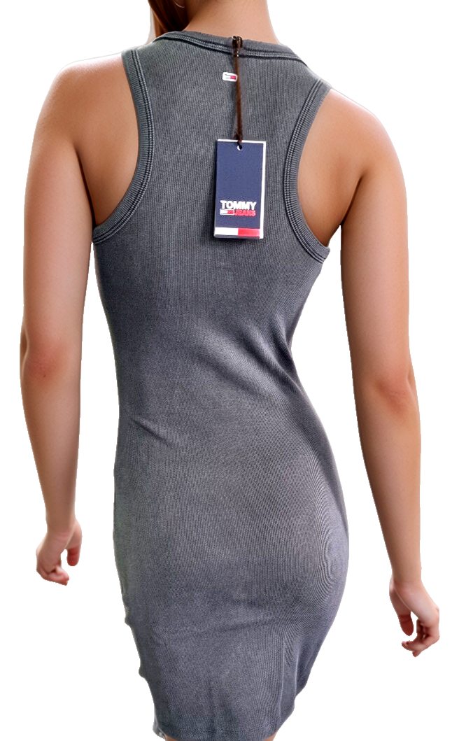 Tommy Jeans Mini Dress Vintage Flame Rib Dress dunkelgrau Gr. L/38-40