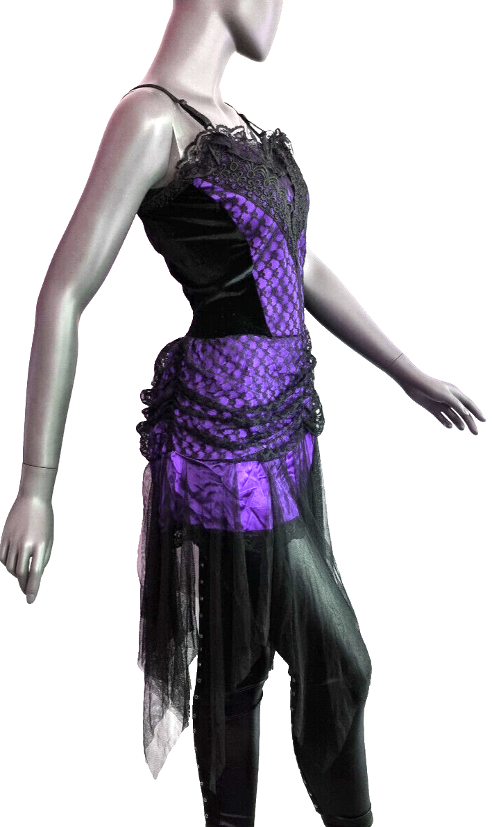 Corsagenkleid Spitze Gothic victorian Punk Zipfelkleid lila Gr.36/38 kl.40