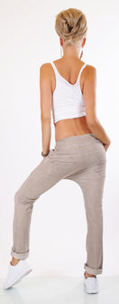 Zeige Bild ITALY Hose  JogPants Freizeithose Leinenmix Boho Ethno Gr.34/36 3