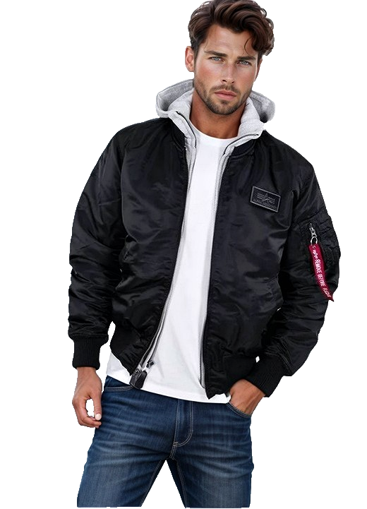 Alpha Industries Bomberjacke Sweat MA-1 D-TEC 183110-03  blau Echtgröße: XL/2XL