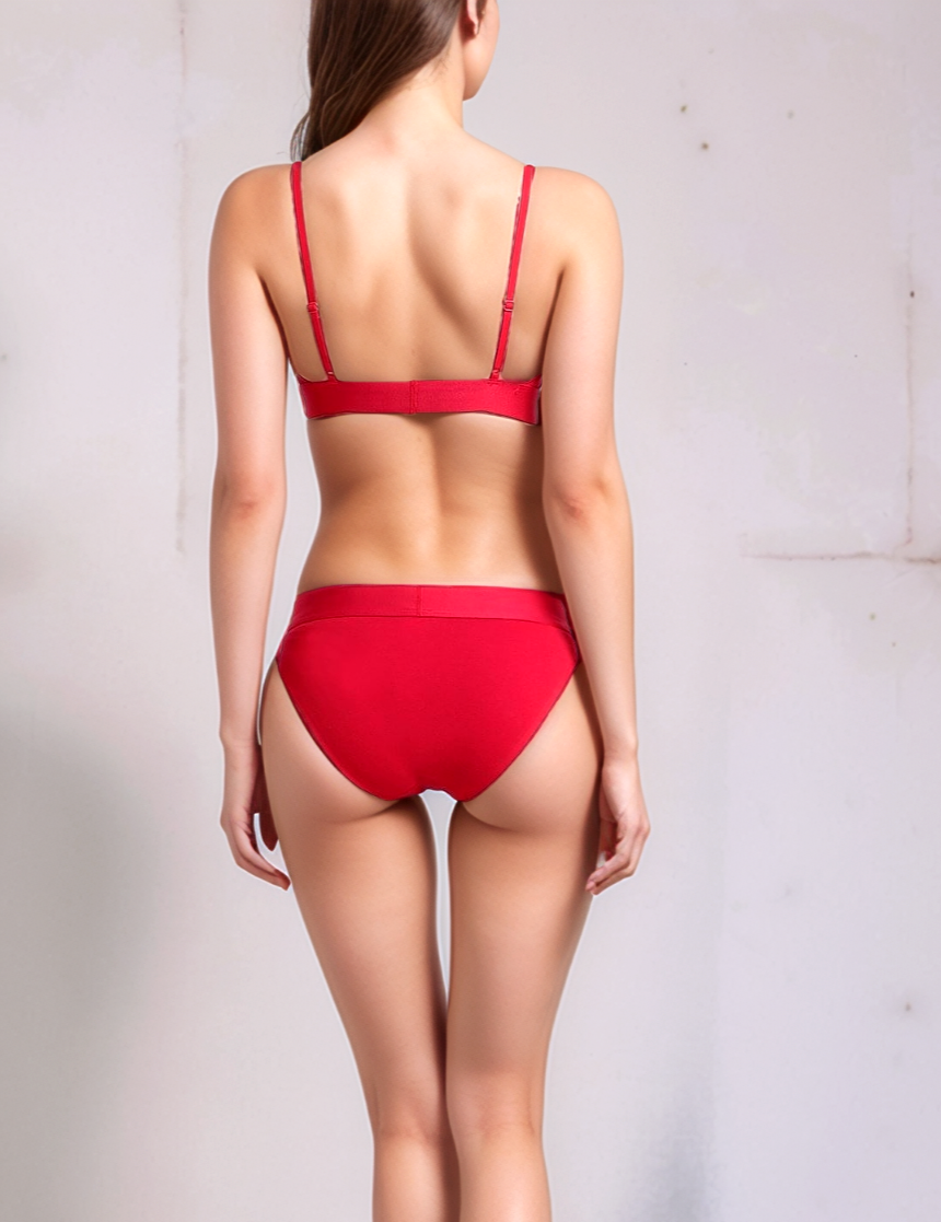 Calvin Klein Damen Slip Rot Gold Gr. 3XL