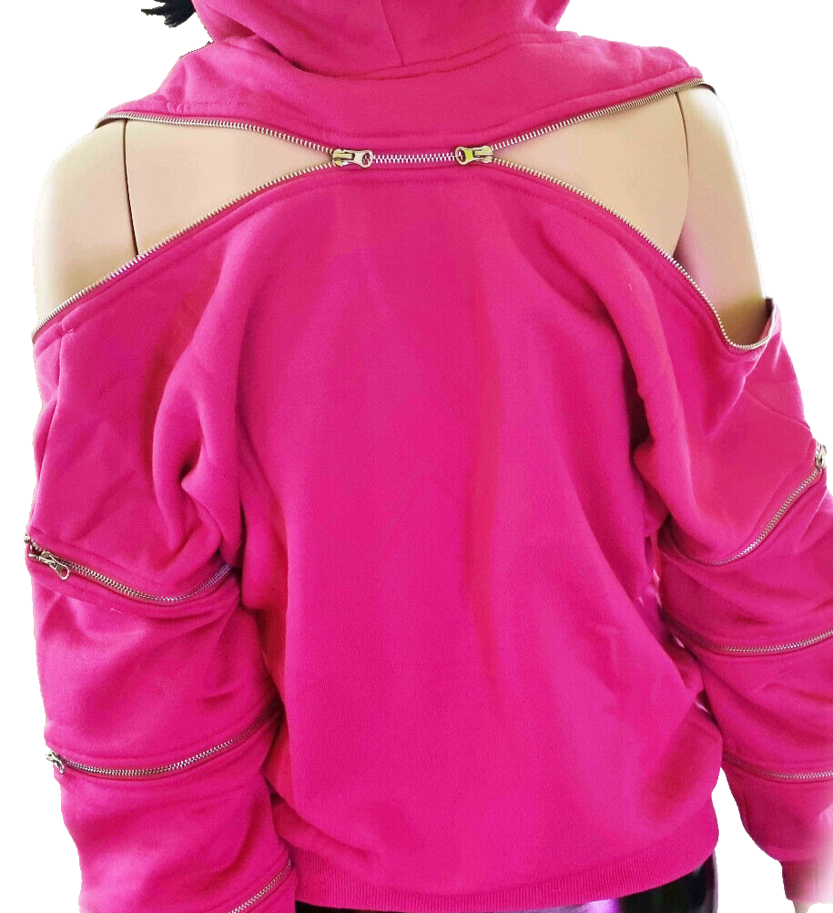 Kapuzensweatshirt Zipper Hoodie Oversize-Look Gr.34/36