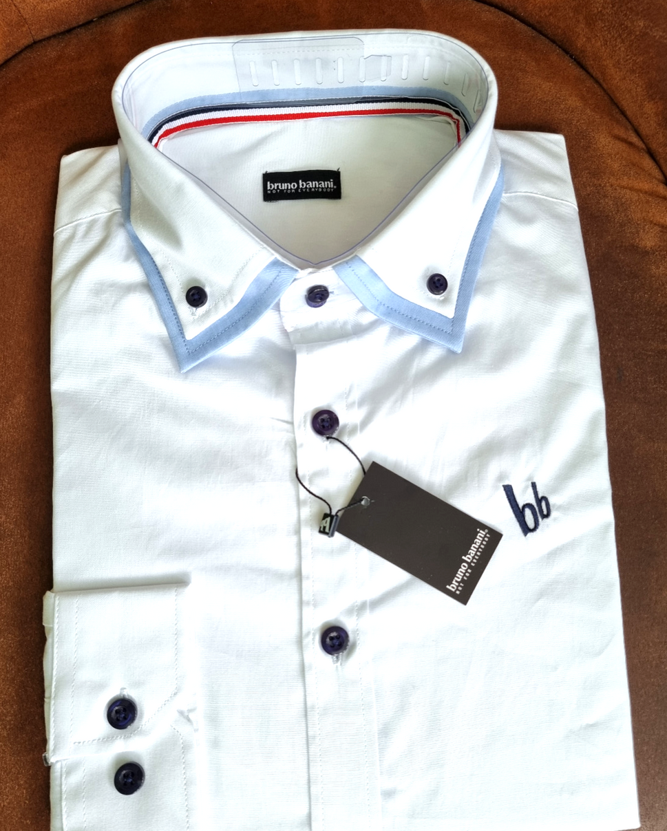 Bruno Banani classic Business Freizeit Hemd weiss blau Gr. 39/40