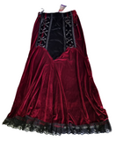 Zeige Bild Maxirock Samt  Corsagenlook Gothic Witch Punk Larp schwarz-blau Gr.44-46 2