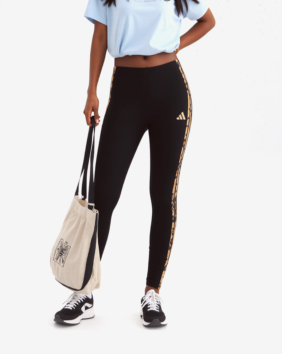 Adidas Leggings Animal 3-Stripes Schwarz Gr.XS/32