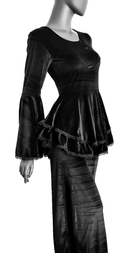 Zeige Bild SamtTunika  Gothic  Witch Medieval Victorian schwarz Larp Gr.34-38 3