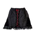 Zeige Bild Rock Corsagenschnürung Gothic Punk Rock Pinstripe  schwarz Gr. 34-38 freesize 2