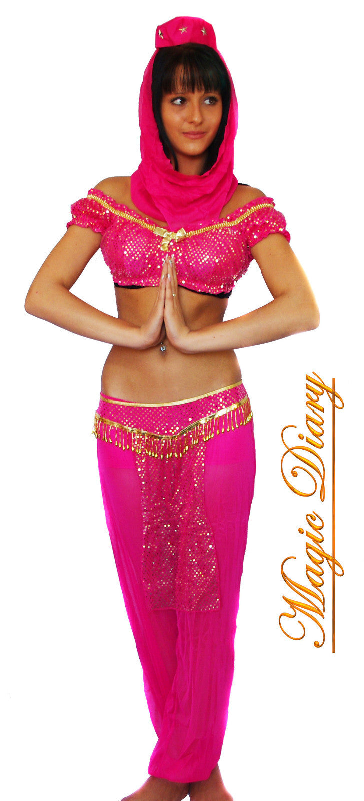 Faschingskostüm Karneval Belly Dancer Haremsdame Bauchtänzerin pink Gr.36/38