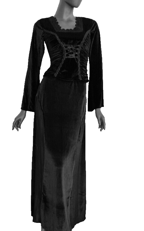 Bäres Maxirock Samt gothic punk schwarz Gr.38/40