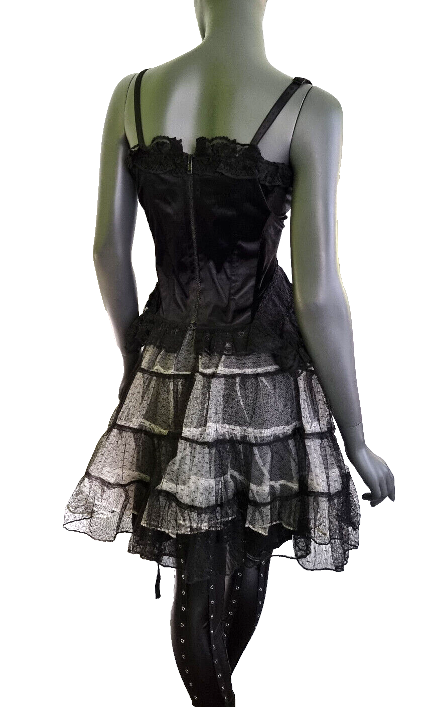 Bäres Stäbchen Corsagentop Spitze Gothic Punk Victorian  transparent Gr.36/38