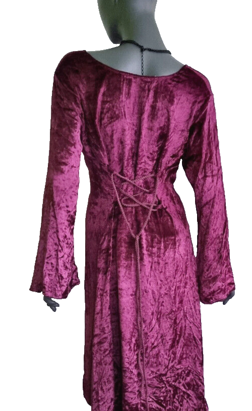 Bäres Vokuhila Samtkleid Maxikleid Mittelalter Gothic Witch Gr. 42/44