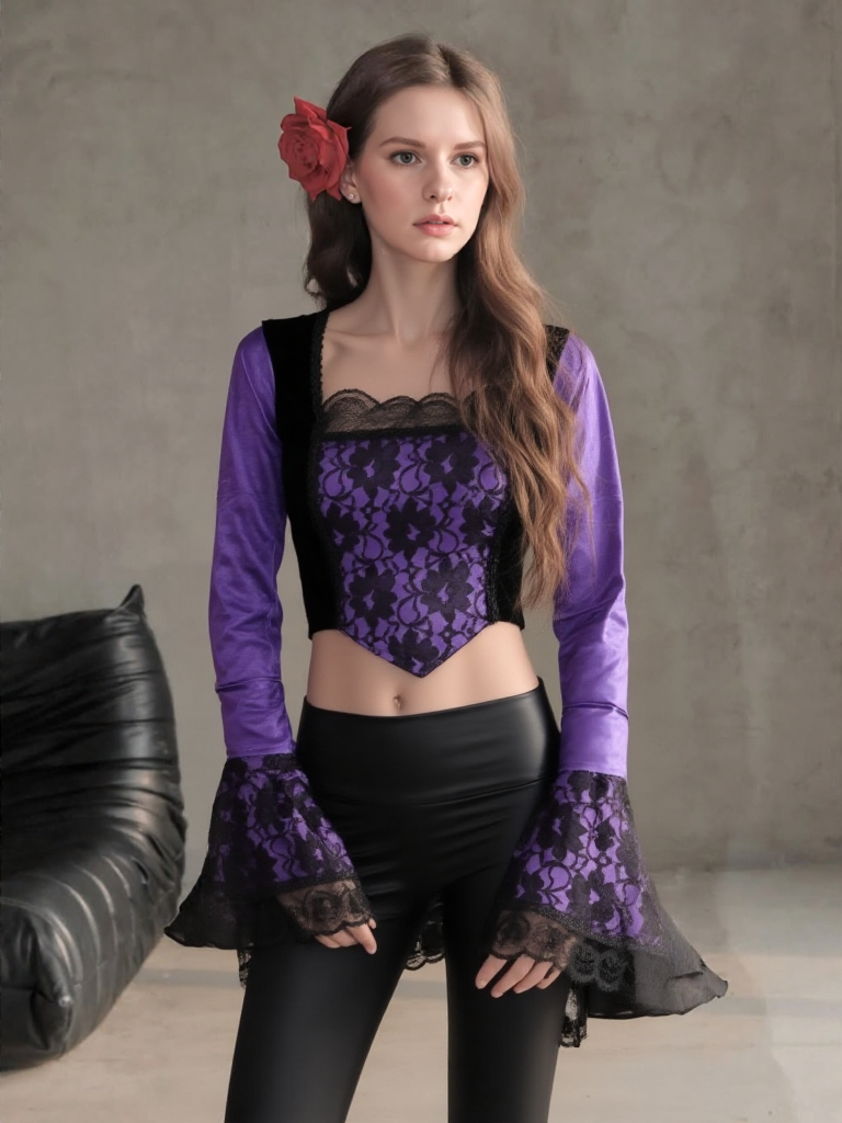 Miedertop Samt Spitze Gothic victorian barock bordeaux Gr. 34-38