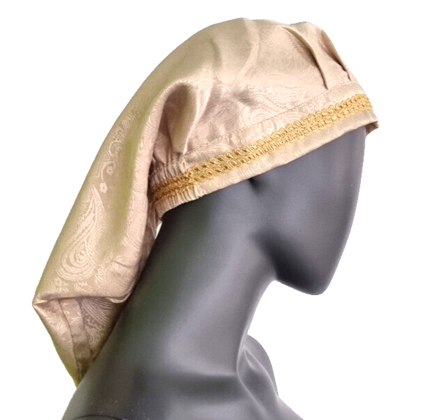 Mittelalter LARP Haube  Brokat bordeaux Gugel Zipfelmütze Kinder/Erwachse