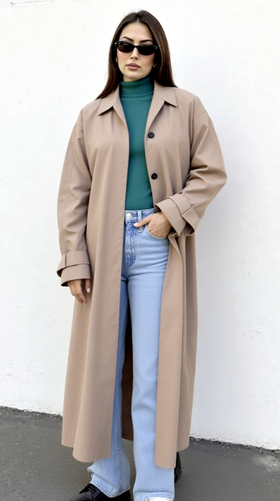 Calvin Klein Trenchcoat Mantel Übergang grau taupe Gr.L/40-42