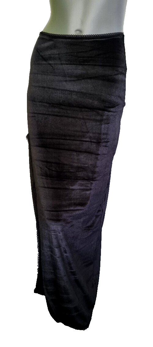 Bäres Gothic Medieval Larp Punk Maxirock Samtrock Schlitz schwarz Gr.34-38