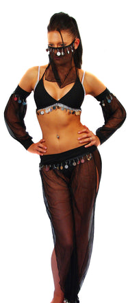 Faschingskostüm Karneval Belly Dancer Haremsdame black Bauchtänzerin Gr.34/36