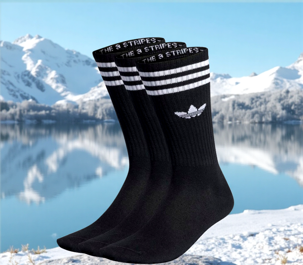 Adidas 3 X High Crew Socks unisex schwarz Gr.S 37-39