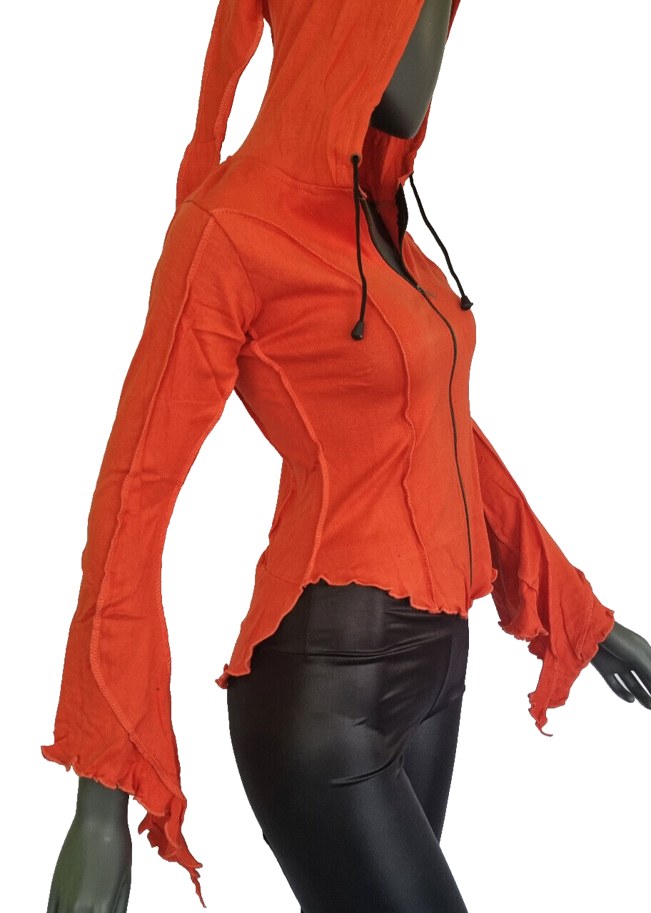 Gugel  Shirtjacke  Goa Ethno Medieval Hippie orange Gr.34/36