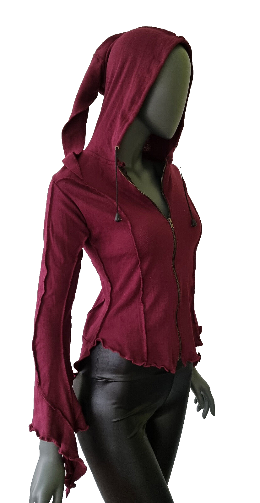 Gugel  Shirtjacke  Goa Ethno Medieval Hippie bordeaux Gr.36/38