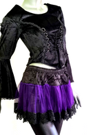 Zeige Bild Minirock Tüllrock Spitze Gothic Punk Rock Dark  lila Überrock Gr. 34-40 freesize 3