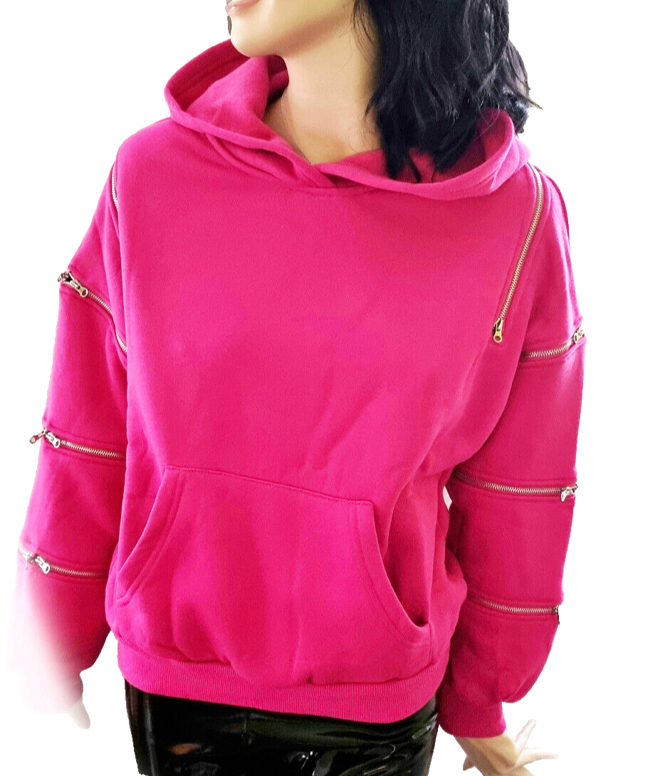 Kapuzensweatshirt Zipper Hoodie Oversize-Look Gr.34/36