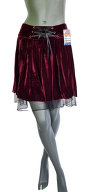 Zeige Bild Minirock Samtrock Faltenrock Gothic Punk Rock Pixie Dark  rot Gr.38/40 4
