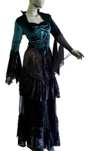 Zeige Bild SamtBluse  Gothic Larp dark Witch Medieval Mieder  Stehkragen Gr.38/40 kl.42 4
