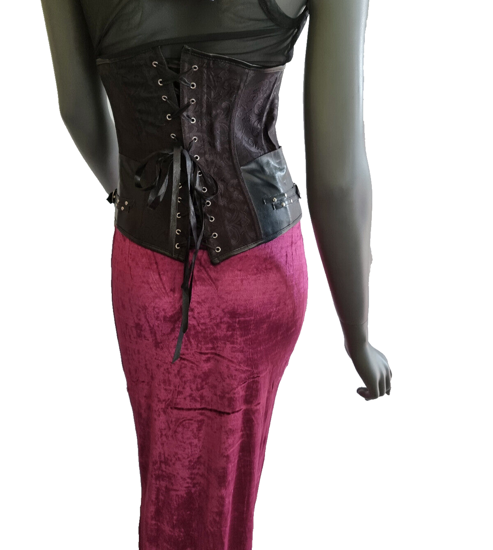 Maxirock Samtrock Schlitz bordeaux Gr.34/36 kl.38