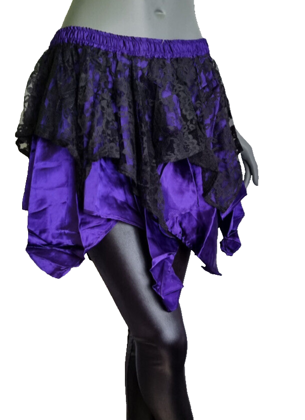 Zipfelrock Tüllrock Spitze Gothic Punk Rock Dark Überrock Gr.34-40 freesize