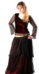 Zeige Bild Samtshirt  Spitzenärmel Gothic  Medieval victorian Larp schwarz  Gr. 38/40 3