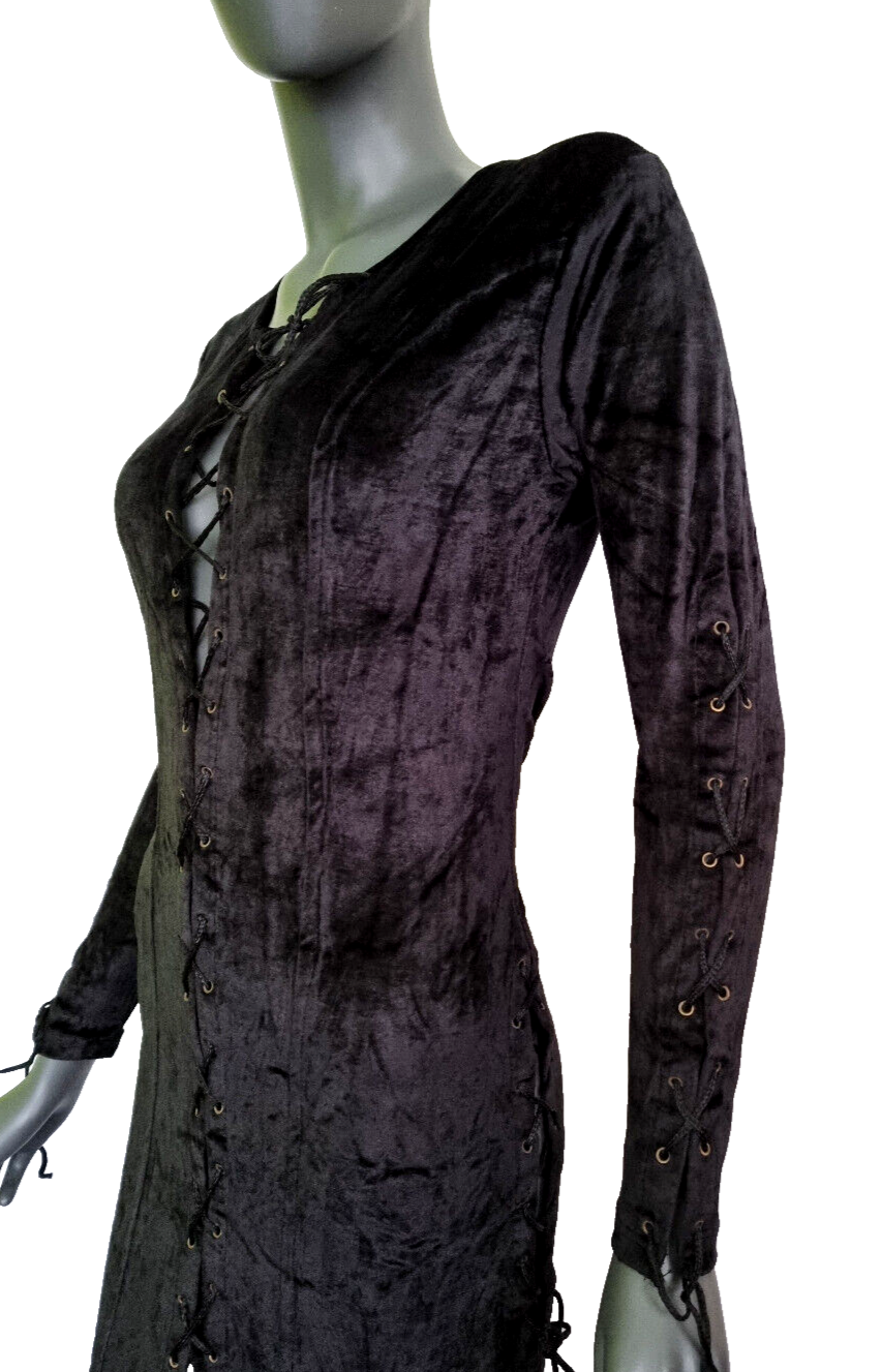 Bäres Gothic  Samtkleid Mantel Maxikleid Mittelalter Gothic Witch  Gr. 36-40