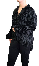Zeige Bild Bäres Gothic Steampunk Vintage Pirat Samthemd Rüschen Schnürung schwarz Gr.L/XL 3