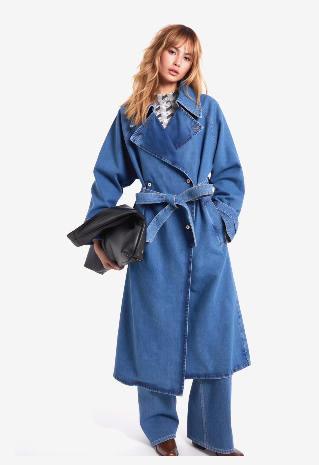 Hugo Boss Trenchcoat Garena Jeansmantel oversize midblue Gr.S /36-40