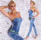 Zeige Bild G-SMACK Stretch- Jeansoverall + Gürtel + Träger Gr.32-40 3