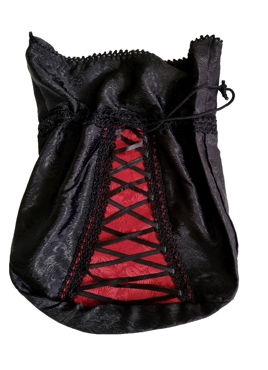 Mittelalter Gothic Beutel victorian Larp Tasche bordeaux schwarz