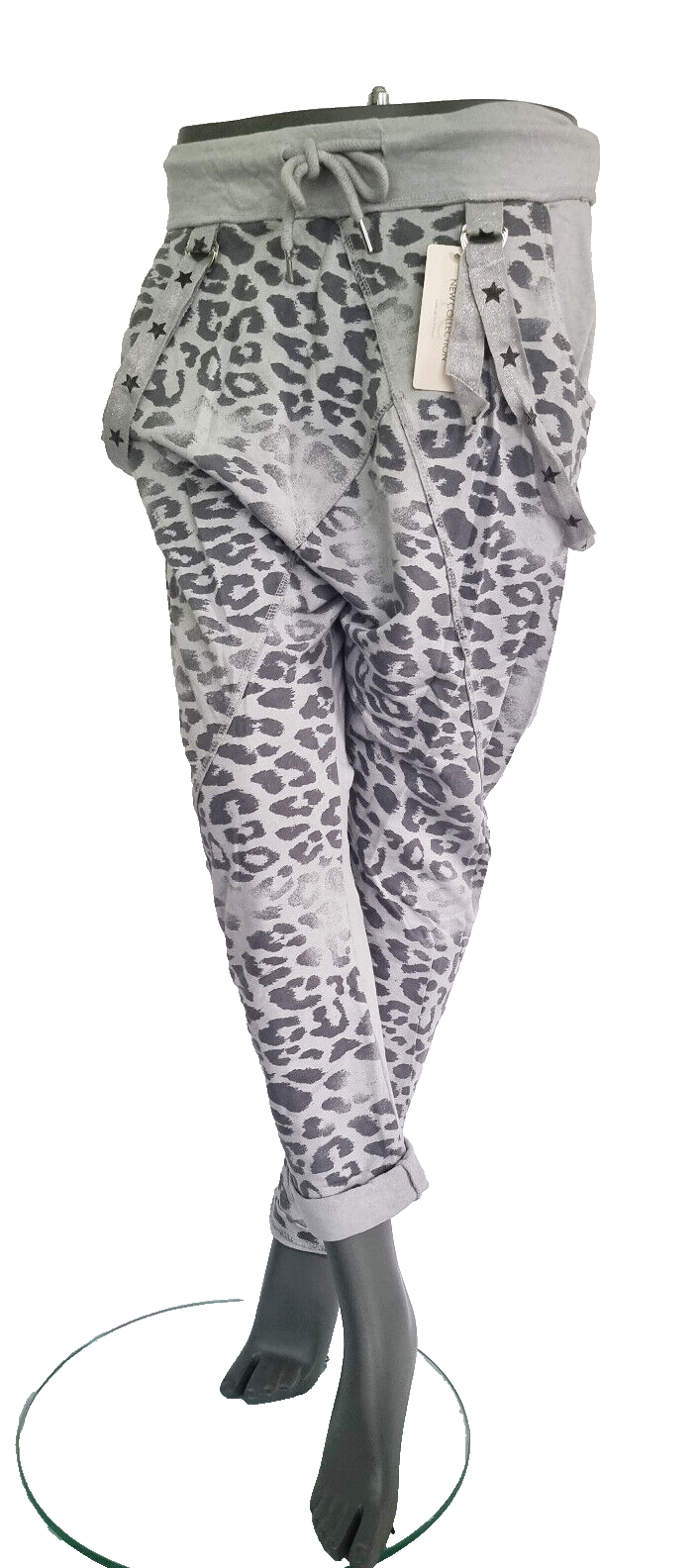 Jogpants Italy Freizeithose Schlupfhose Leopard Harem Boyfriend Gr.34-38 onesize