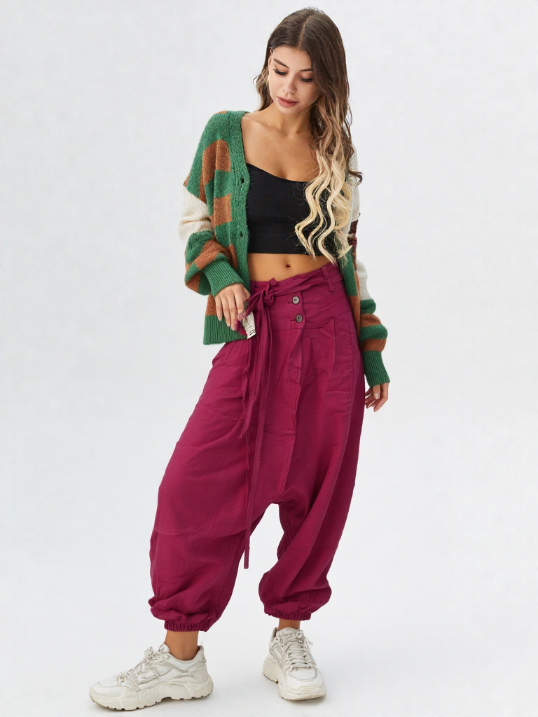 Haremshose Pumphose Aladinhose Pluderhose Yoga Goa Sarouel Baggy bordeaux 38/40