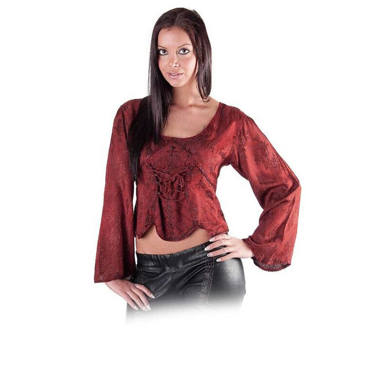 Kurz-Bluse Boho Hippie Ethno braun orange vintage Gr.34-38 freesize