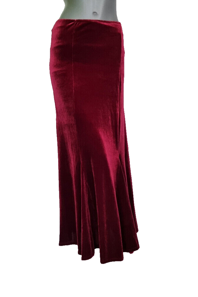 Maxirock Samtrock Gothic Witch Punk Larp Medieval bordeauxrot Gr.36/38