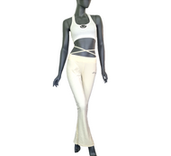 Fubu Signature Nickihose Flared Bindeband Gr creme vanille S-XL