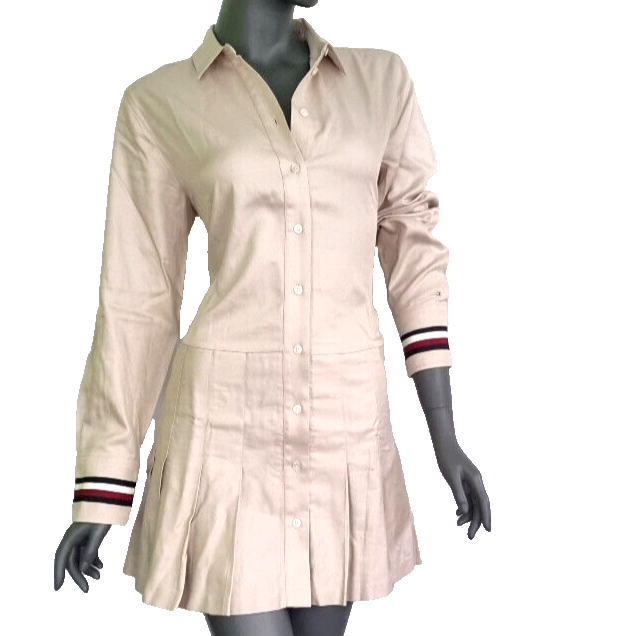 Tommy Hilfiger GLOBAL SHORT DRESS - Blusenkleid - classic beige Gr. 40