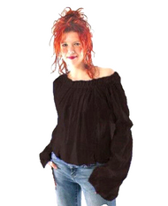 Mittelalter Gothic Pirat Larp Carmen-Bluse bordeaux Gr.38-42